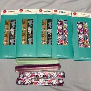 Unicorn and Animal Slap Bracelets Set - Lot of 5 Packs of 4 Bracelets